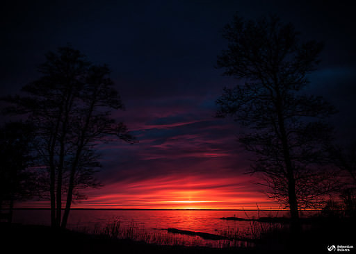 Unique sunset on Vänern